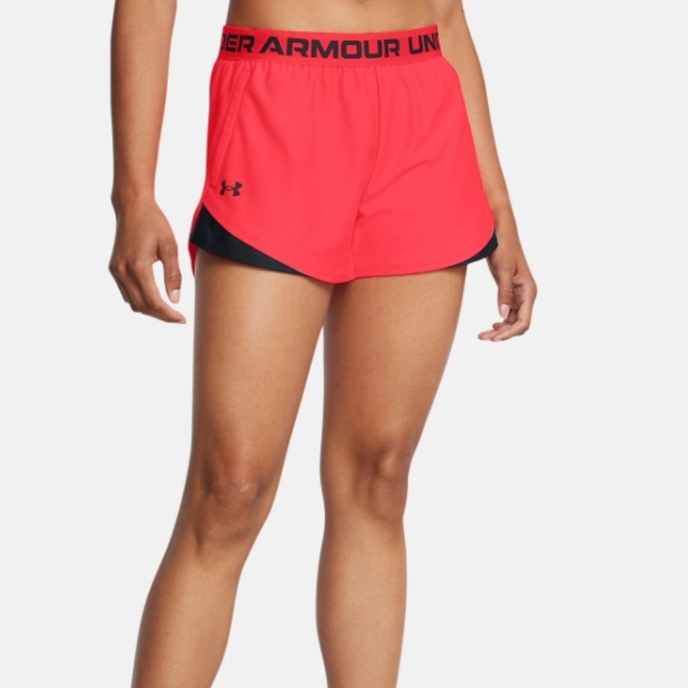NWT Under Armour Play Up 2.0 Short in hot pink and black, sz medium